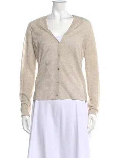 Pre-owned Veronica Beard V-neck Sweater In Neutral