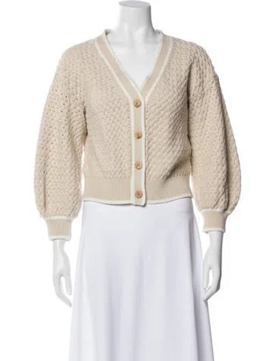 Pre-owned Veronica Beard V-neck Sweater In Neutral