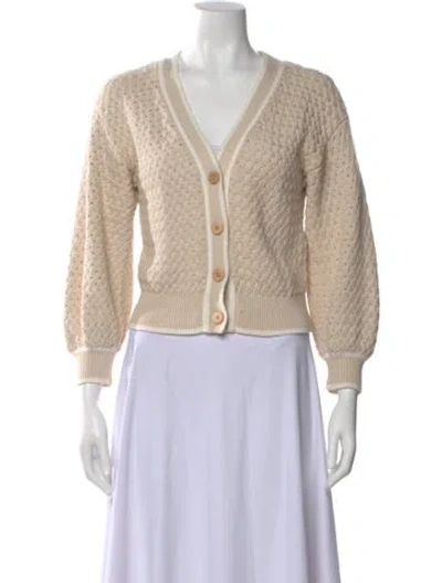 Pre-owned Veronica Beard V-neck Sweater In Neutral