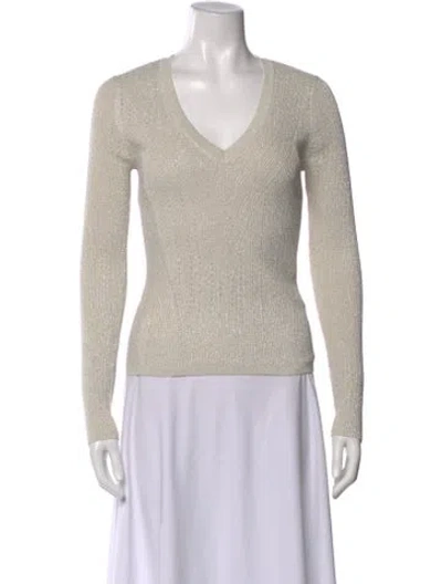 Pre-owned Veronica Beard V-neck Sweater In Neutral