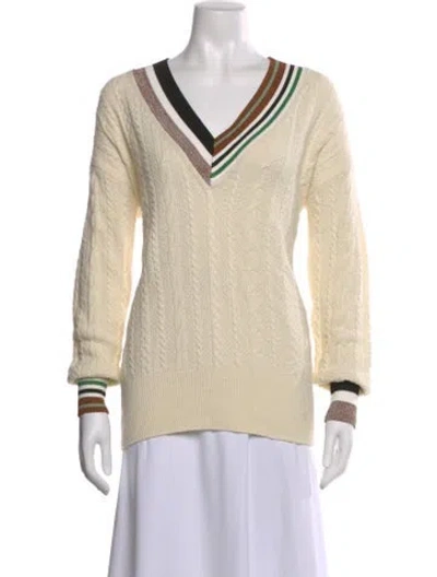 Pre-owned Veronica Beard V-neck Sweater In Neutral
