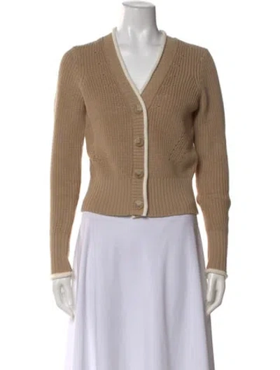 Pre-owned Veronica Beard V-neck Sweater In Neutral