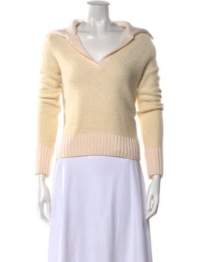 Pre-owned Veronica Beard V-neck Sweater In Neutral