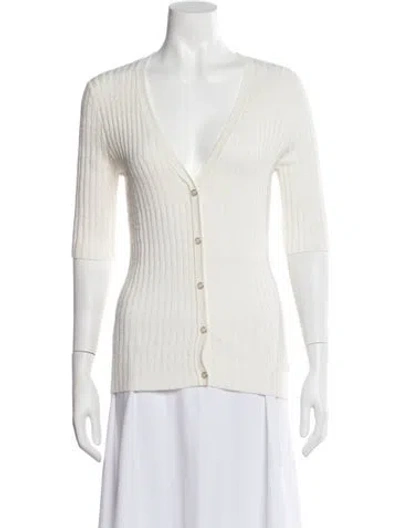Pre-owned Veronica Beard V-neck Sweater In Neutral