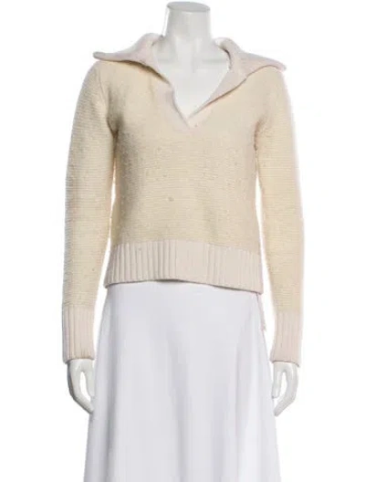 Pre-owned Veronica Beard V-neck Sweater In Neutrals