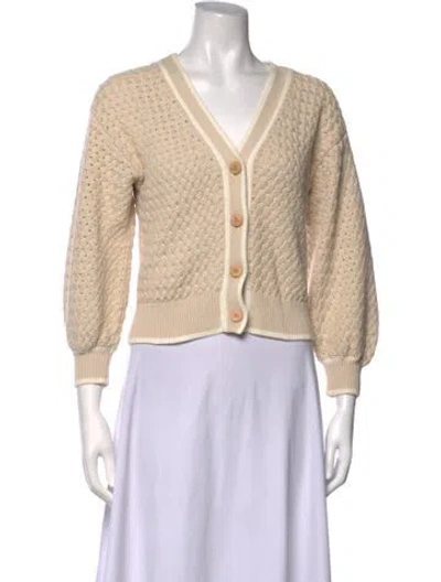 Pre-owned Veronica Beard V-neck Sweater In Neutrals