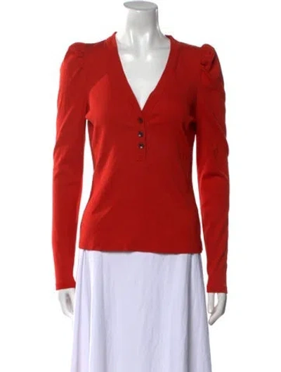 Pre-owned Veronica Beard V-neck Sweater In Orange