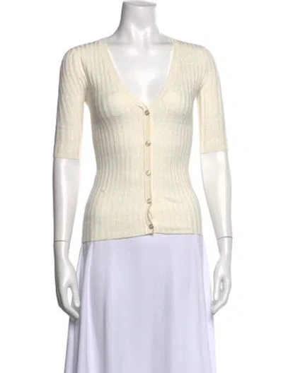 Pre-owned Veronica Beard V-neck Sweater In White