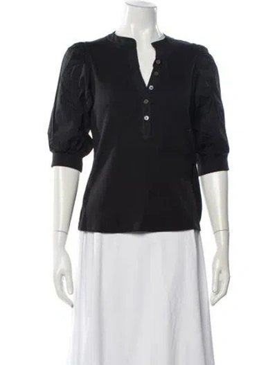 Pre-owned Veronica Beard V-neck Three-quarter Sleeve Blouse W/ Tags In Black