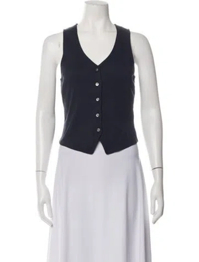 Pre-owned Veronica Beard V-neck Three-quarter Sleeve Bodysuit In Black