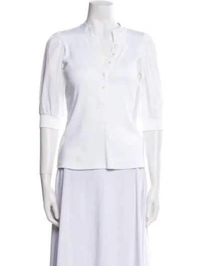 Pre-owned Veronica Beard V-neck Three-quarter Sleeve Polo In Multi