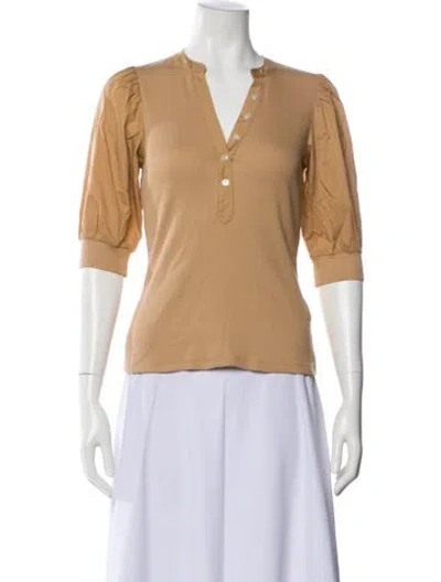 Pre-owned Veronica Beard V-neck Three-quarter Sleeve Top In Blue