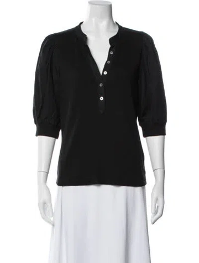 Pre-owned Veronica Beard V-neck Three-quarter Sleeve Top In Blue
