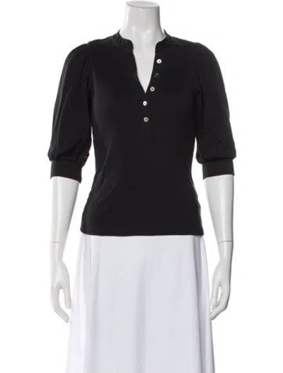 Pre-owned Veronica Beard V-neck Three-quarter Sleeve Top In Gray