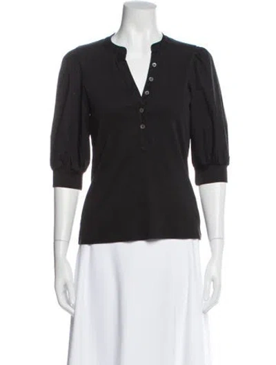 Pre-owned Veronica Beard V-neck Three-quarter Sleeve Top In Gray