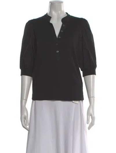 Pre-owned Veronica Beard V-neck Three-quarter Sleeve Top In Gray