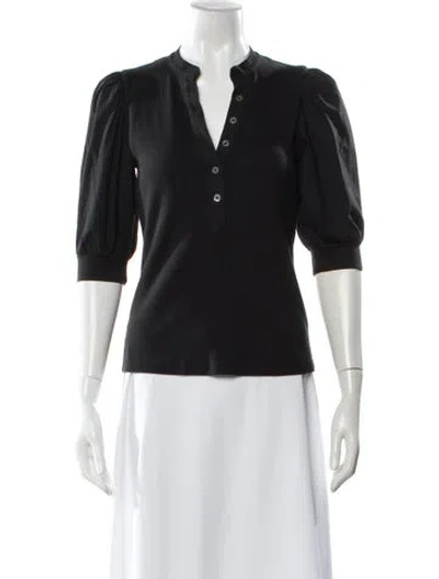 Pre-owned Veronica Beard V-neck Three-quarter Sleeve Top In Gray