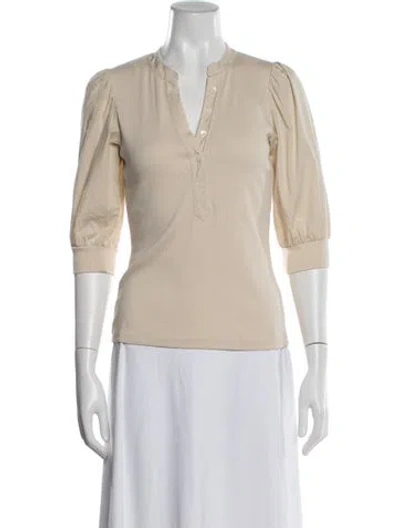 Pre-owned Veronica Beard V-neck Three-quarter Sleeve Top In Gray