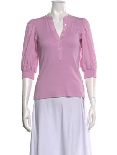 Pre-owned Veronica Beard V-neck Three-quarter Sleeve Top In Purple