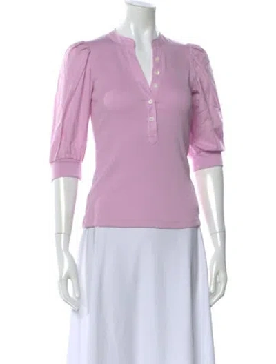 Pre-owned Veronica Beard V-neck Three-quarter Sleeve Top W/ Tags In Purple