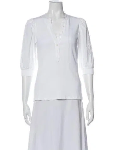 Pre-owned Veronica Beard V-neck Three-quarter Sleeve Top W/ Tags In White
