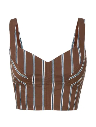 Veronica Beard Vonette Tank Top In Dark Mocha In Brown