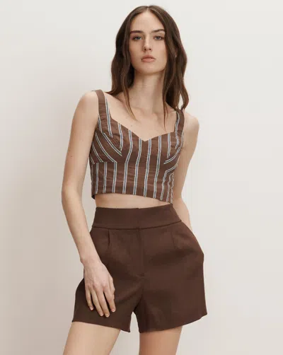 Veronica Beard Vonette Tank Top In Brown