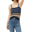 Veronica Beard Voya Jacquard-knit Cotton Tank In Blue