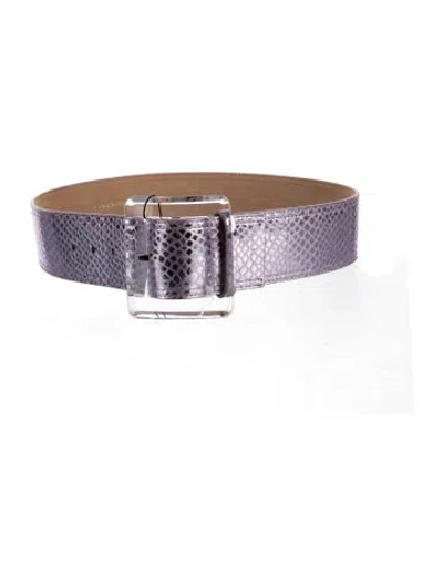 Pre-owned Veronica Beard Waist Belt Wide Belt In Metallic/purple