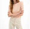 Veronica Beard Waldorf Ruched-sleeve Slub T-shirt In Soft Coral In Multi