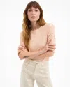 Veronica Beard Waldorf Ruched-sleeve Slub T-shirt In White