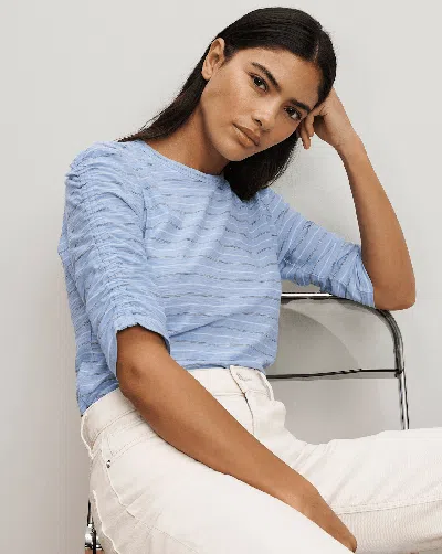 Veronica Beard Waldorf Ruched-sleeve T-shirt