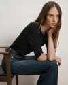 Veronica Beard Waldorf Ruched-sleeve T-shirt In Black
