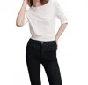 Veronica Beard Waldorf Ruched-sleeve T-shirt In White