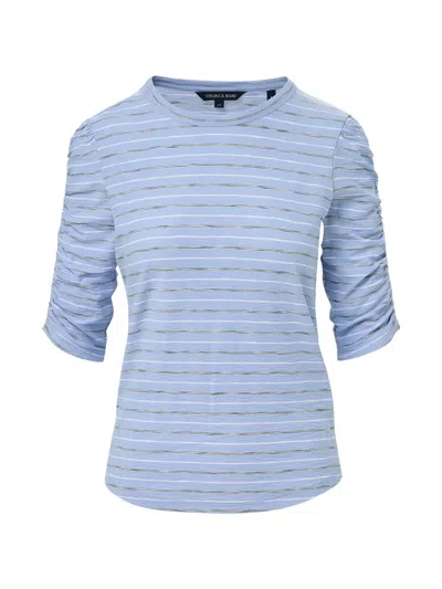 Veronica Beard Waldorf Ruched T-shirt In Blue