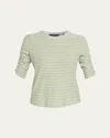Veronica Beard Waldorf Stripe Tee In Green