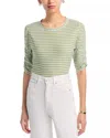 Veronica Beard Waldorf Stripe Ruched Sleeve Tee In Green