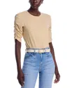 Veronica Beard Waldorf Long Sleeve Cotton T-shirt In Stone Khaki