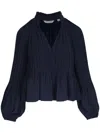 Veronica Beard Walker Blouse In Blue