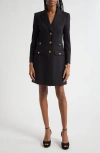 Veronica Beard Walsh Long Sleeve Stretch Wool Blazer Dress In Black