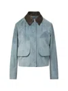 Veronica Beard Walters Cropped Barn Jacket In Blue