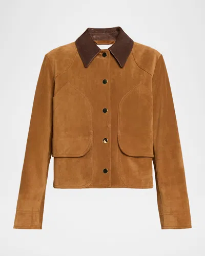 VERONICA BEARD WALTERS CROPPED SUEDE JACKET