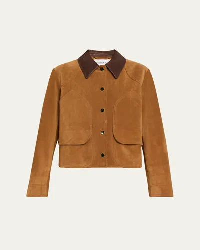 VERONICA BEARD WALTERS CROPPED SUEDE JACKET