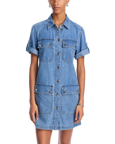 Veronica Beard Warren Button Front Mini Dress In Starlight