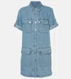 Veronica Beard Warren Denim Shirt Dress In Blue