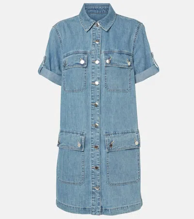 Veronica Beard Warren Denim Shirt Dress In Blue