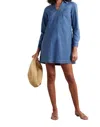 Veronica Beard Wasta Long Sleeve Denim Minidress In Blue