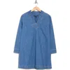 Veronica Beard Wasta Long Sleeve Denim Minidress In Cornflower