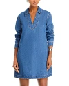 Veronica Beard Wasta Long Sleeve Denim Minidress In Cornflower