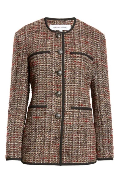 Veronica Beard Watkins Tweed Dickey Jacket In Grey Multi